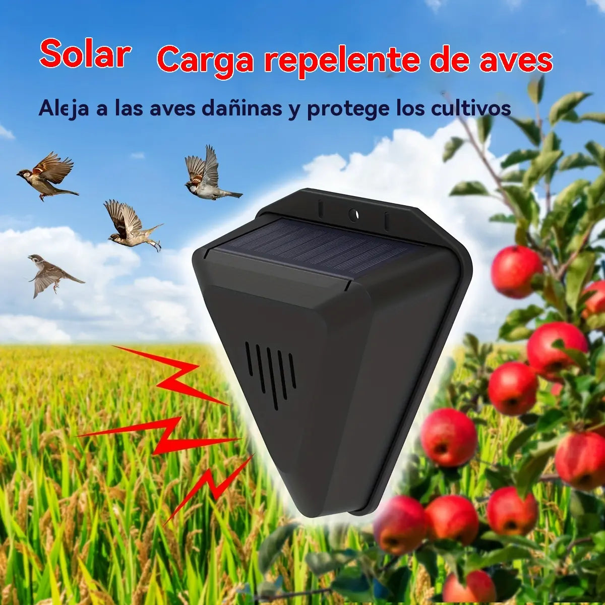 🔥📣Solarni alarm za ptice sa zvukom i svjetlom, idealan za voćnjake, ribnjake, rižina polja