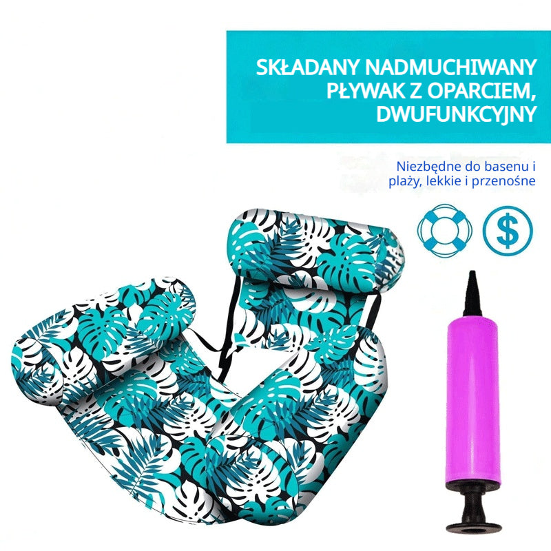 💦📢 Składany pływający materac z oparciem