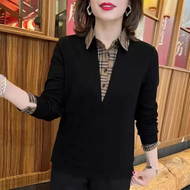 【50% rabatu na każdą sztukę】Nowa modna koszula jesienna 2025 w stylu warstwowym z naszywanym wzorem w kratę