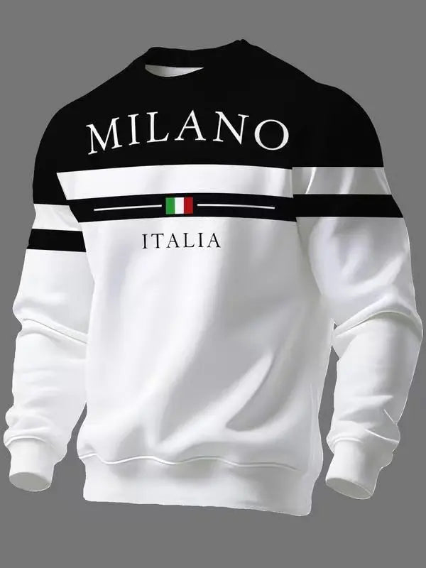 【S-6XL】Muške majice dugih rukava s natpisom „Milano Italia”
