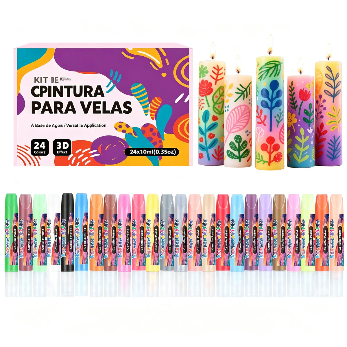 🎨【24 boje po kutiji】Samo 29 eura🥳💞24-bojni 3D markeri za grafite u obliku svijeća!