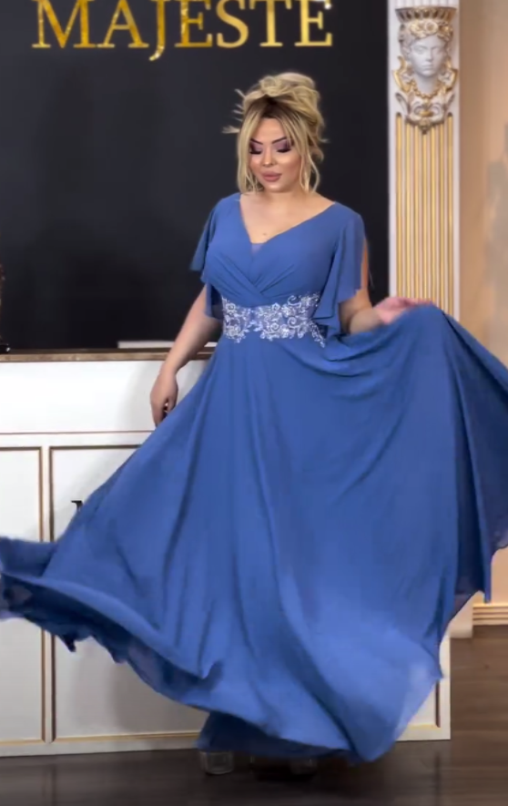 【S-5XL】❤️2024 nowa szyfonowa sukienka z marszczeniami 3730370