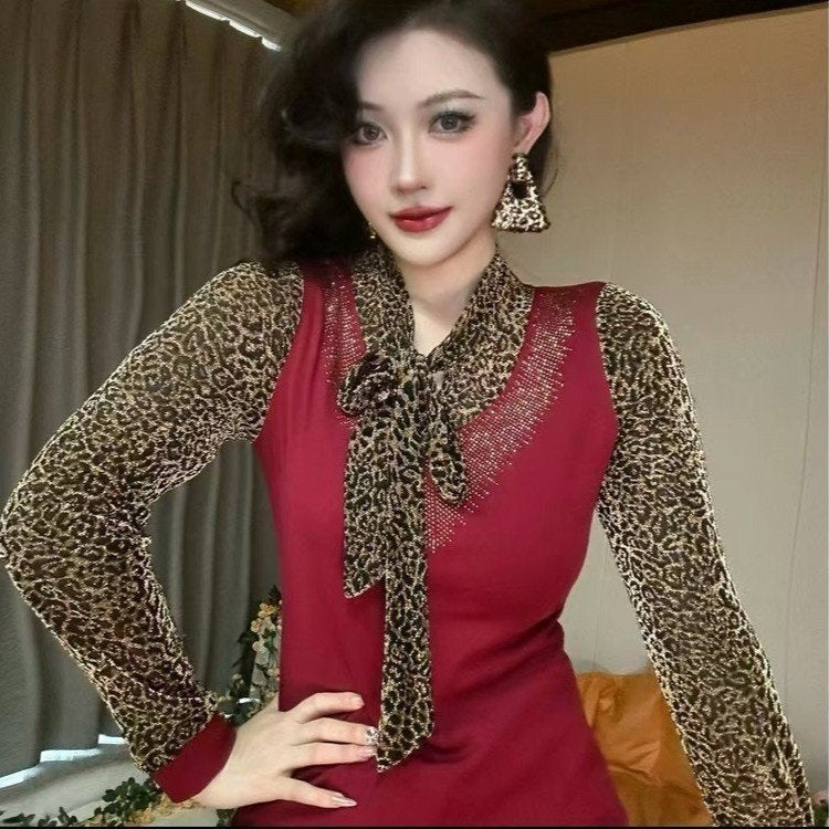 ⛄❄️【XL-6XL】🧶 Jesień i zima 2024 2024 Lampart Print Długi sweter z dzianiny duży rozmiar 3845367