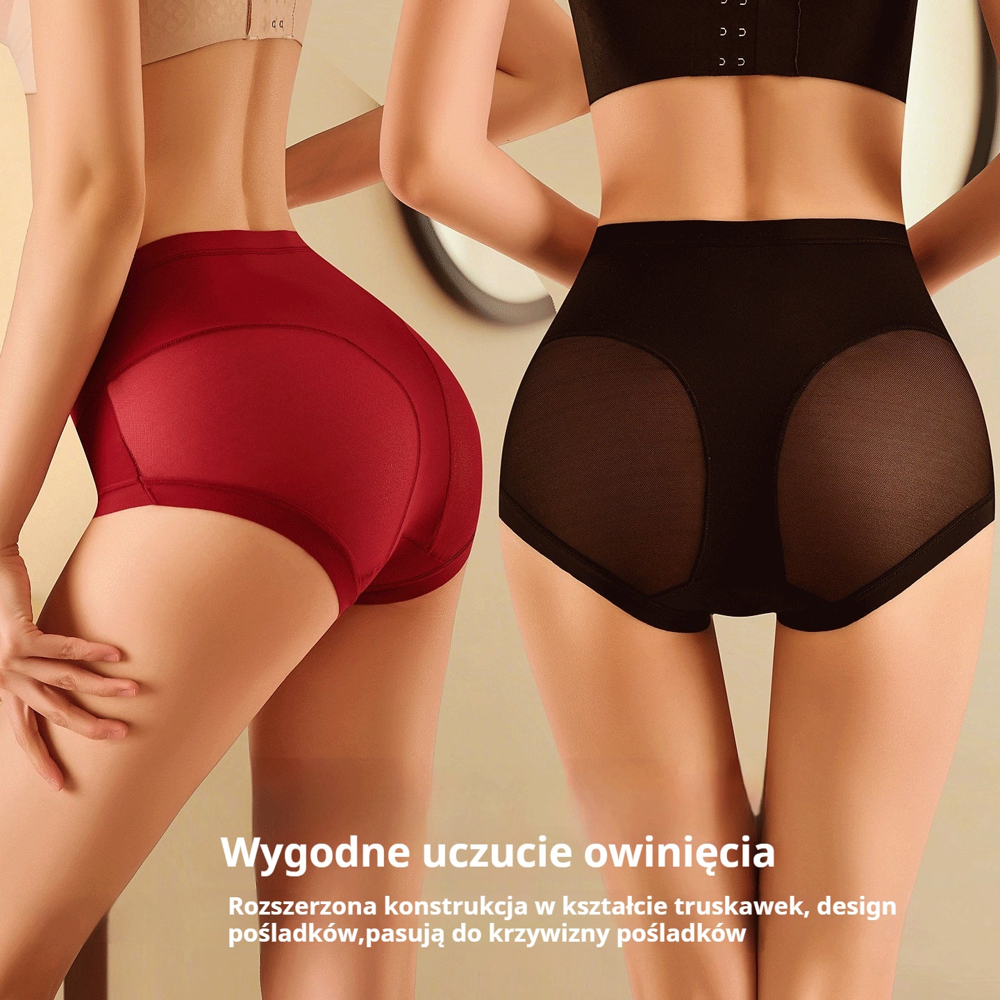 🍑 Majtki modelujące z wysokim stanem — natychmiastowe uniesienie pośladków i płaski brzuch! ✨