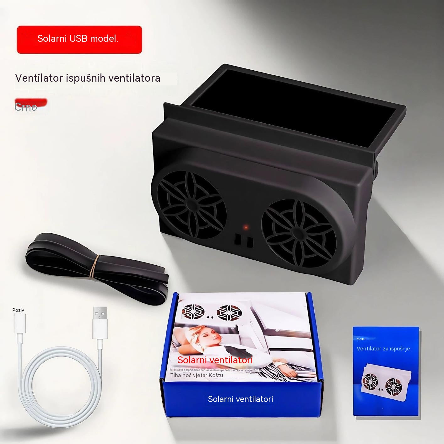 50% POPUSTA 🌀 Ventilator za automobil na solarni pogon