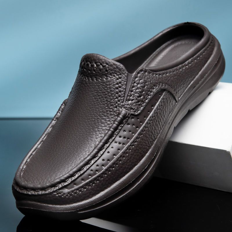 【39-45】 Casualowe sandały dla mężczyzn z prostymi półzębami 3670786