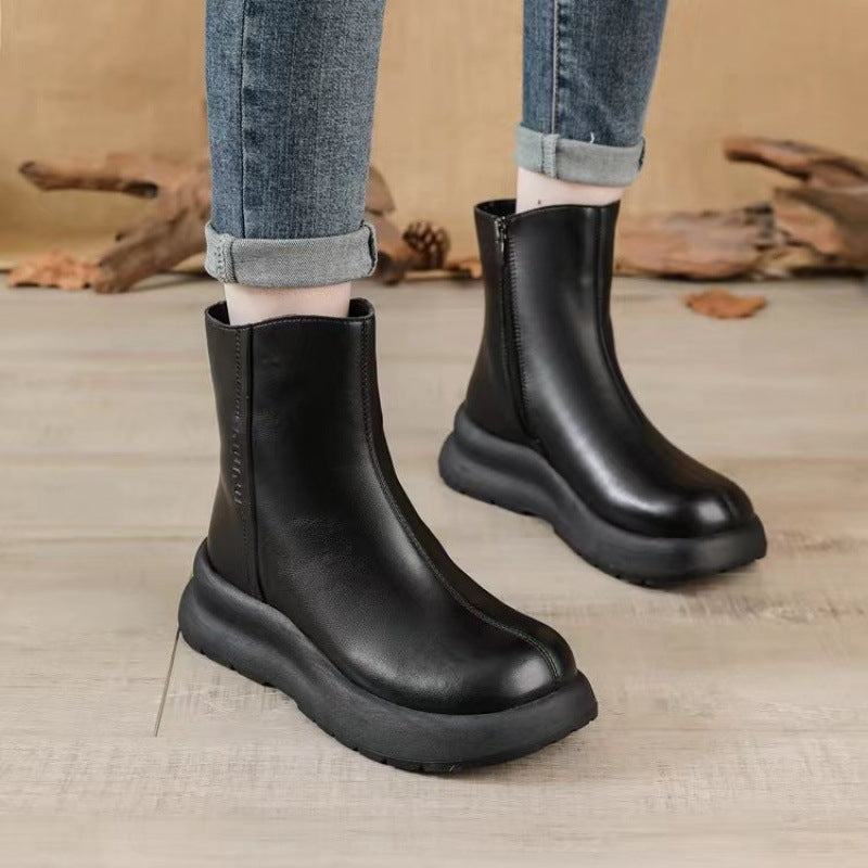 🔥【35-40】Wełniane krótkie buty zimowe na grubej podeszwie 3834858