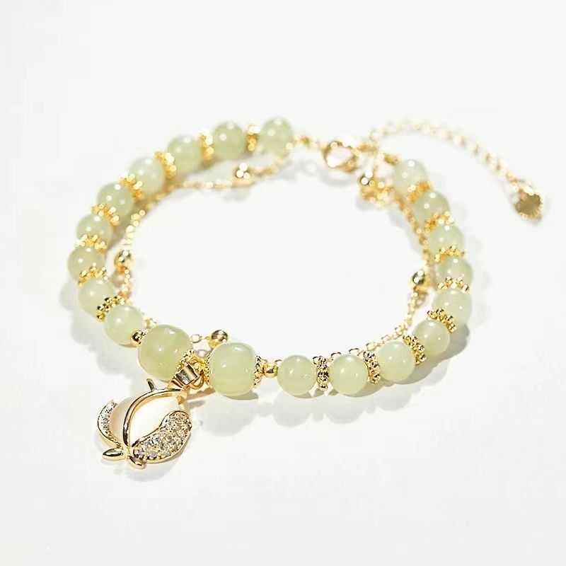 ✨ Nowa bransoletka z jadeitu Hetian z 14-karatowego złota 3869033