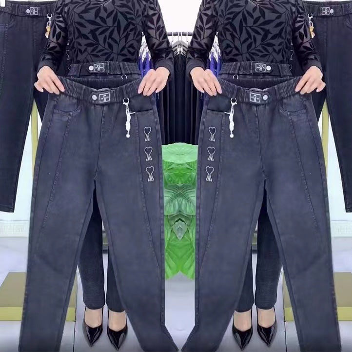 【50% zniżki】Damskie jeansy elastyczne-3740659