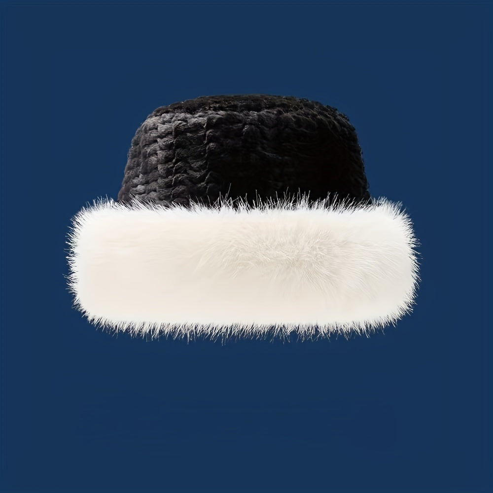 🔥👒 【Nowy produkt, gorąca wyprzedaż】 Zimowa, nowa, modna damska czapka rybacka z ciepłym futrem królika--3851437