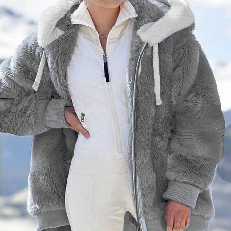 ☃️ 【S-5XL】 Nova plišana hoodica na patentni zatvarač, širokog kroja (jesen/zima)