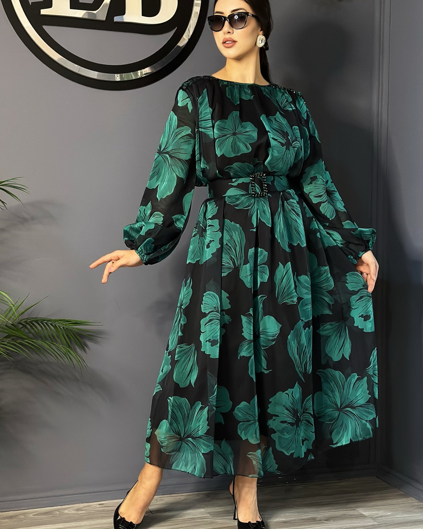 【S-5XL】👗Nowa letnia elegancka sukienka z tiulu w kwiaty--3655996