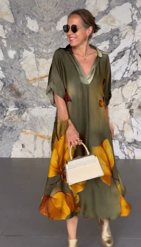 🔥【Ograniczona oferta 50% zniżki】💟【S-5XL】👗💟2024 Wysokiej jakości elegancka, wygodna sukienka z nadrukiem-3892637