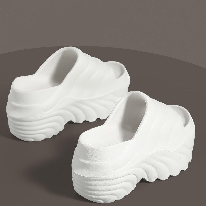 Wyprzedaż cenowa【36-41】Nowe klapki damskie 2025 na koturnie, gruba podeszwa, na zewnątrz, podwyższające i wyszczuplające