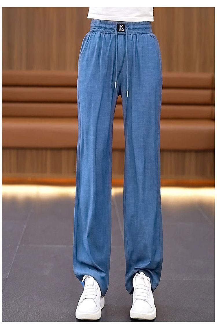 ❤️👖【S-3XL】2025 ice silk jeansy z wysokim stanem i szerokimi nogawkami spodnie casualowe proste spodnie, wygodne i oddychające