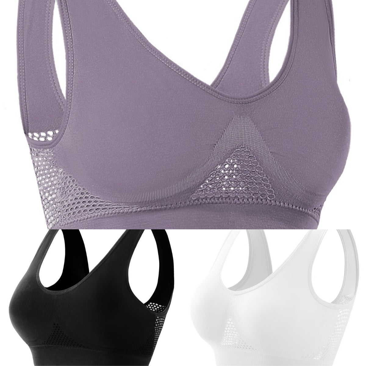 【 🔥SEZONSKI POPUST】😍【Pakiranje od 3 komada】Bešavni grudnjak za pune veličine ❤️ Prozračan i hladi【40-120 KG】