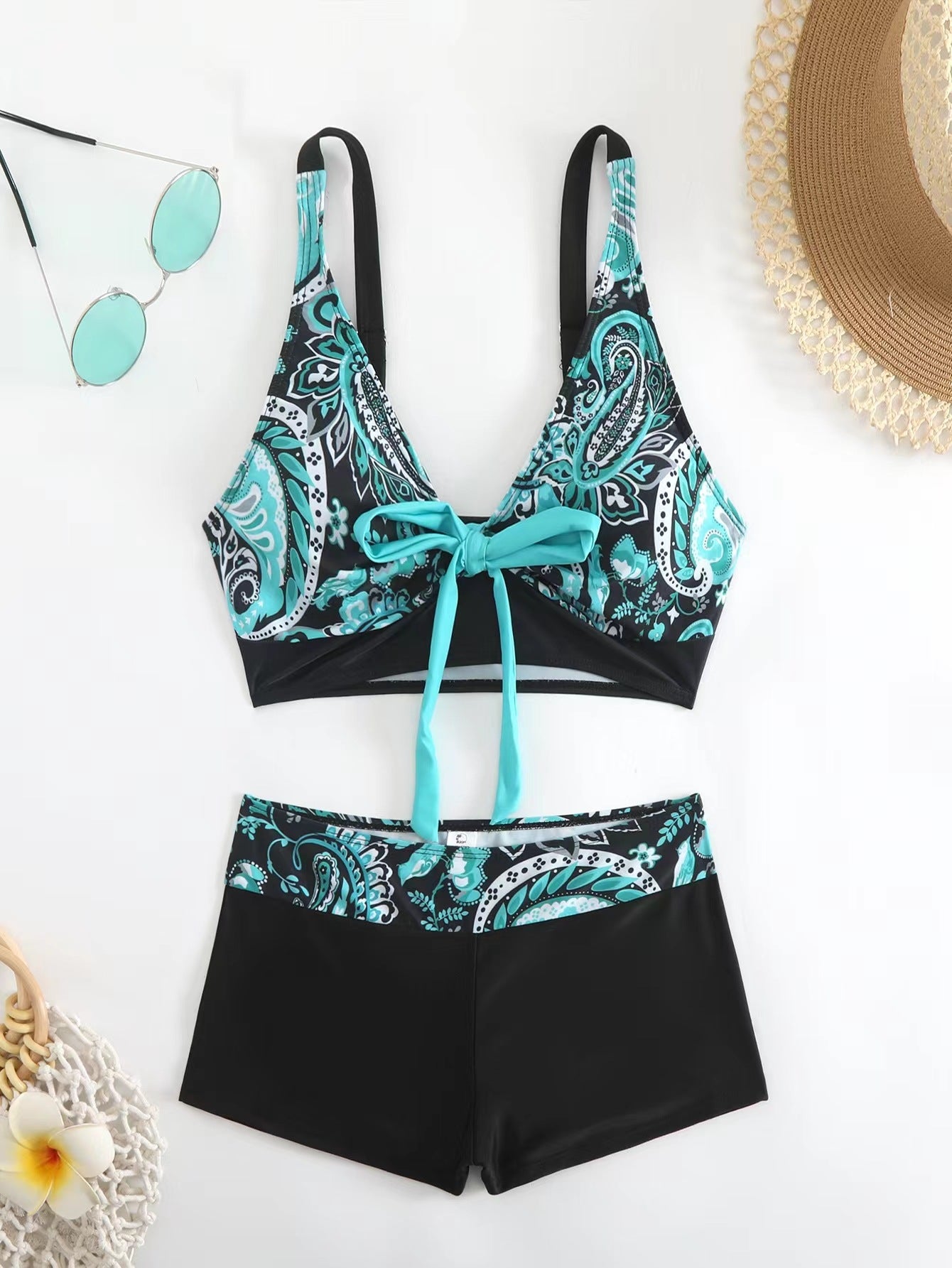 🏊👙🌴Elegancki, drukowany, oversize'owy kostium kąpielowy