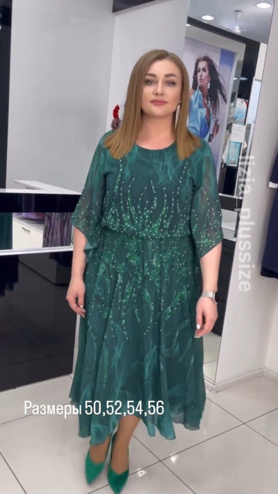 【S-5XL】🔥50% zniżki🔥2024 nowa elegancka sukienka z nadrukiem, modna i wszechstronna_3620684