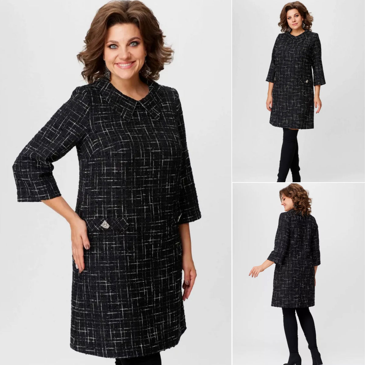 ✨【S-5XL】🍁👗Wysokiej jakości elegancka sukienka na jesień i zimę w nowym stylu 3849461