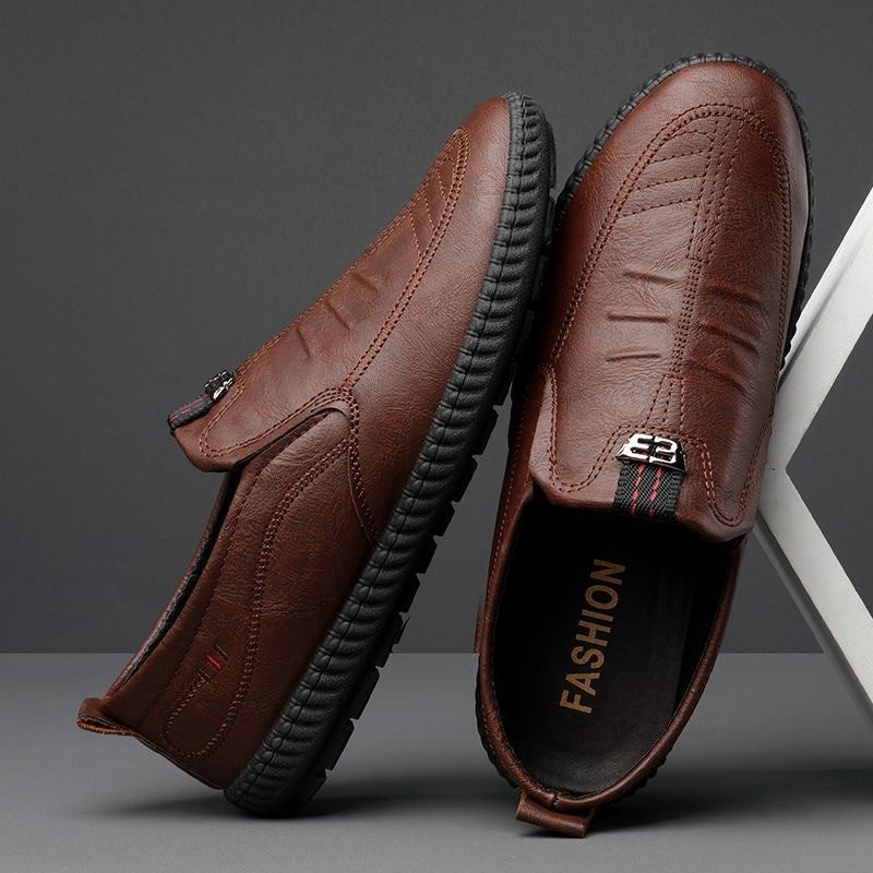 👞【39-44】2025 nowe męskie skórzane buty codzienne biznesowe skórzane buty miękka podeszwa wygodne skórzane buty męskie wiosenne trendy moda--