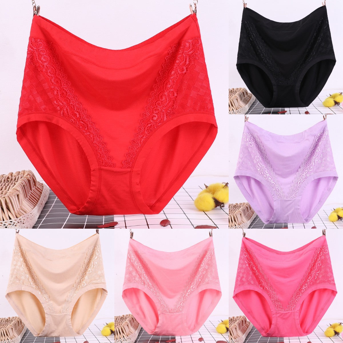 🔥🩲【Kúp 1, získaj 5】(6 ks) Posledný deň – 50% zľava – Vysoký pás antibakteriálne sťahovacie nohavičky