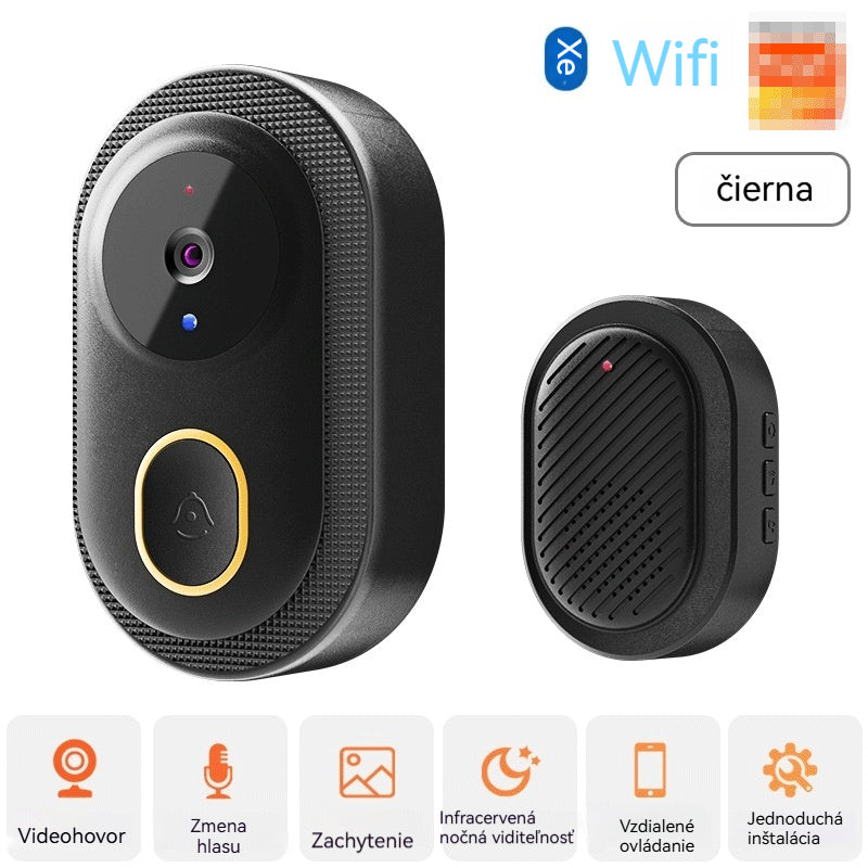 🔥Bežičná dverová kaméra s zvonekmi: 1080P HD, široký uhol 75°, vodotesná konštrukcia, vhodná na vonkajšie použitie, s funkciou infračervenej nočnej viditeľnosti.