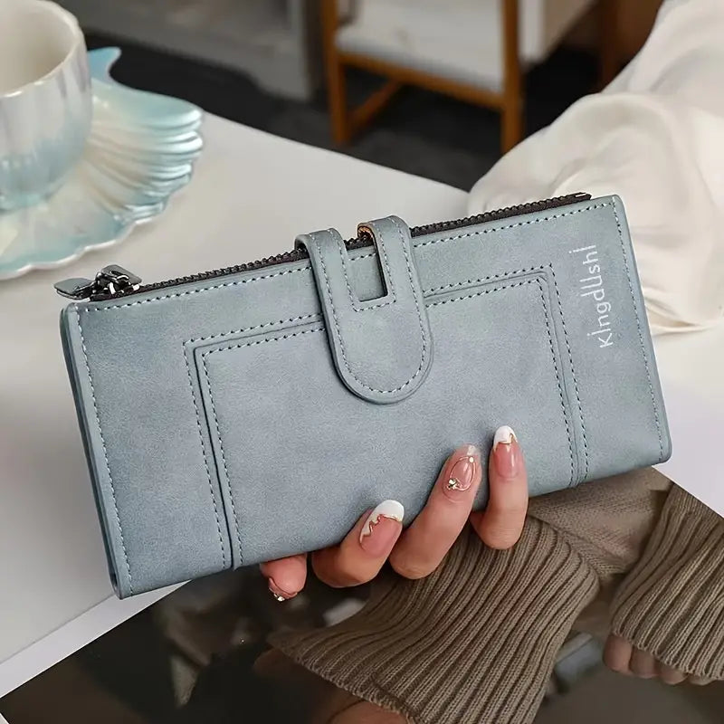 ✨👜 Damski portfel z prawdziwej skóry w stylu vintage, zapinany na podwójny zamek i z wieloma przegródkami na karty 3845321
