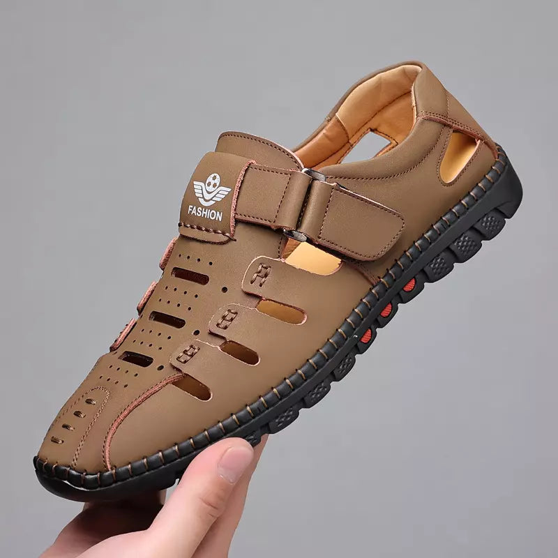 【38-44】 2024 Nowe letnie, oddychające męskie buty na co dzień z wydrążonymi miękkimi podeszwami--3646801