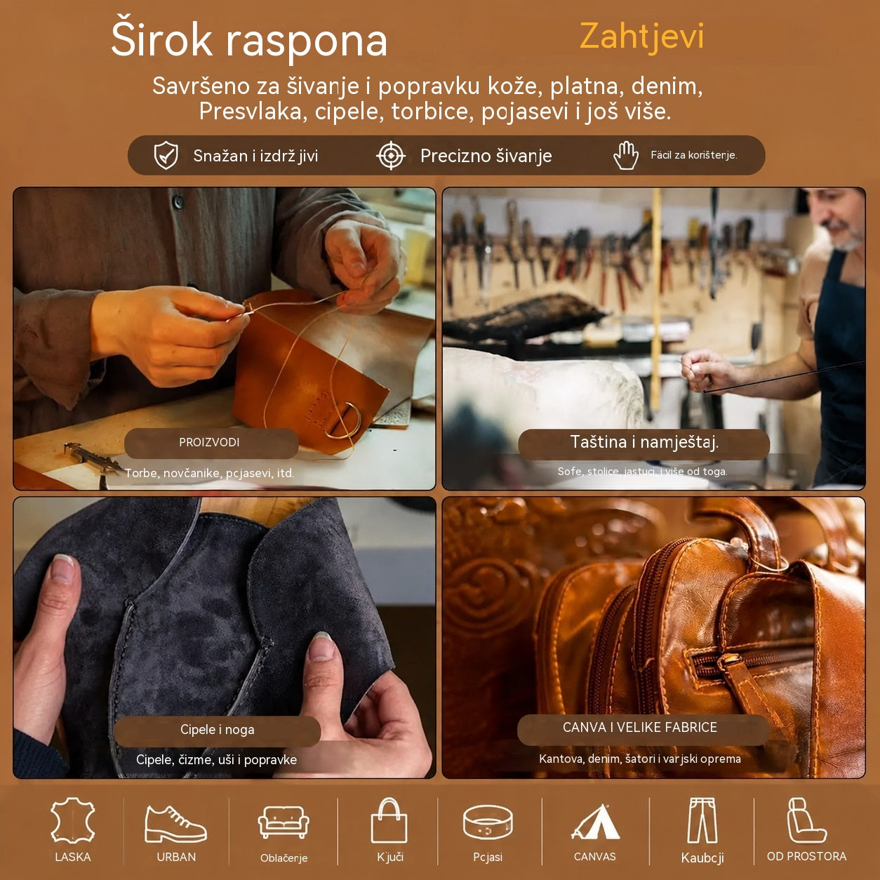 🧵【Kupi 1 i dobiješ 1 gratis】👞 Set izmjenjivih igala za šivanje 5 u 1 – Profesionalni komplet za popravak obuće i izradu kožnih rukotvorina 🛠️✨