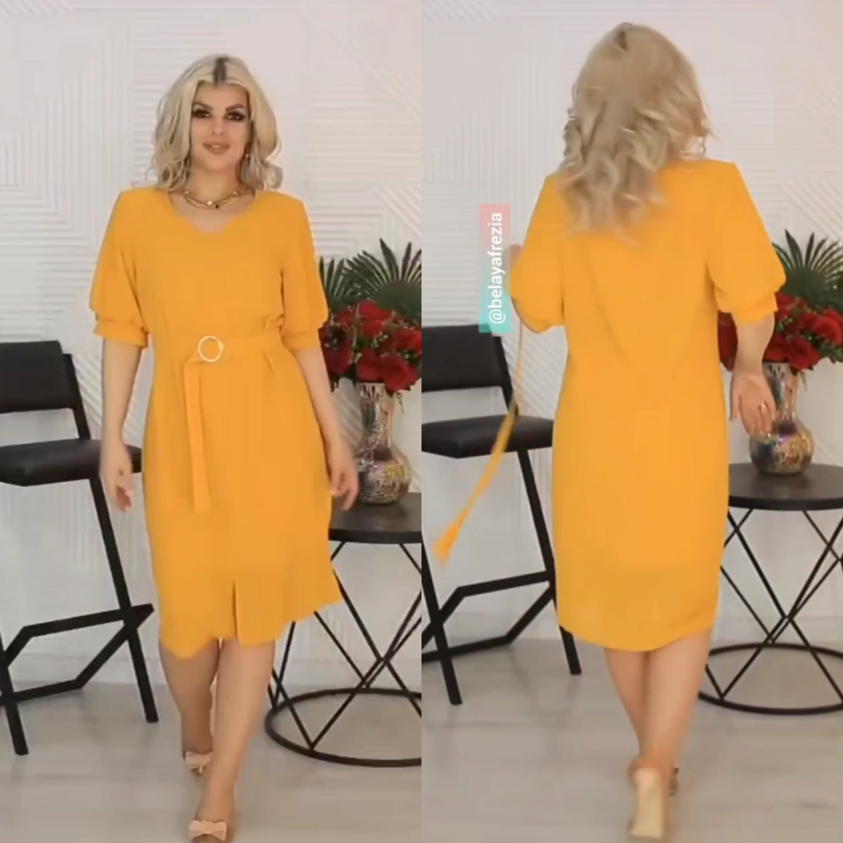 🌼【S-5XL】【Wróżka Wiosenna】💐Nowa wygodna sukienka z szyfonu z paskiem