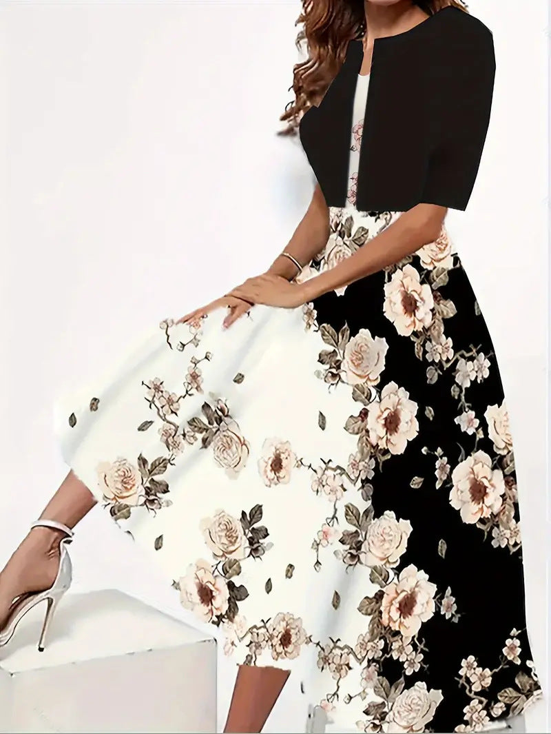 👗💗Dwuczęściowy zestaw sukienka typu swing plus mała marynarka 3711847