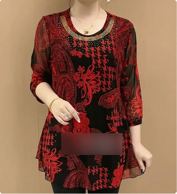 PROMOCJA 50% Nowa letnia bluzka damska 2025 rozmiary XL-6XL Elastyczny model korygujący sylwetkę