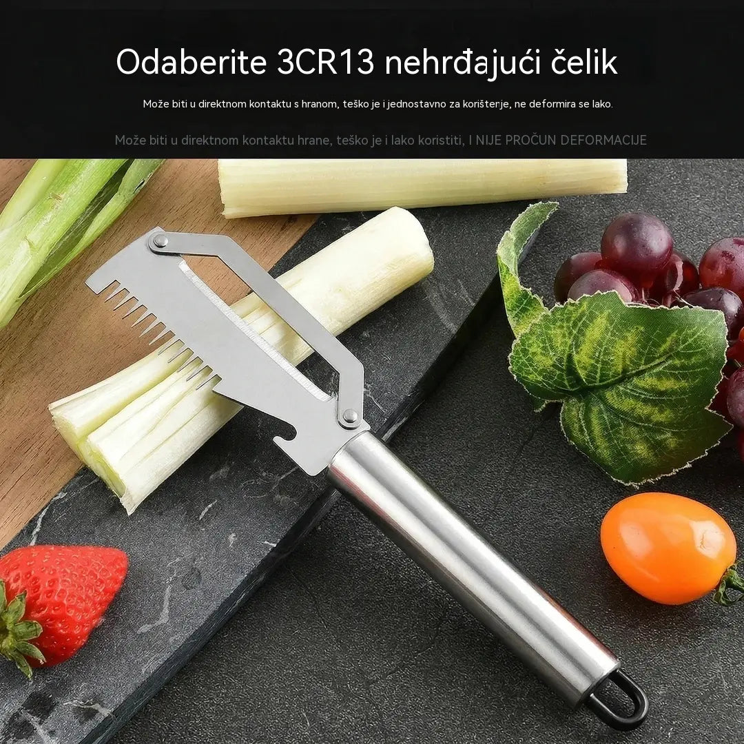 ✅【Kupite 1, dobijte 1 gratis!】🧅🔪 Višenamjenska kuhinjska gulilica 3 u 1: Guli, reže i otvara čepove boca! 🔥