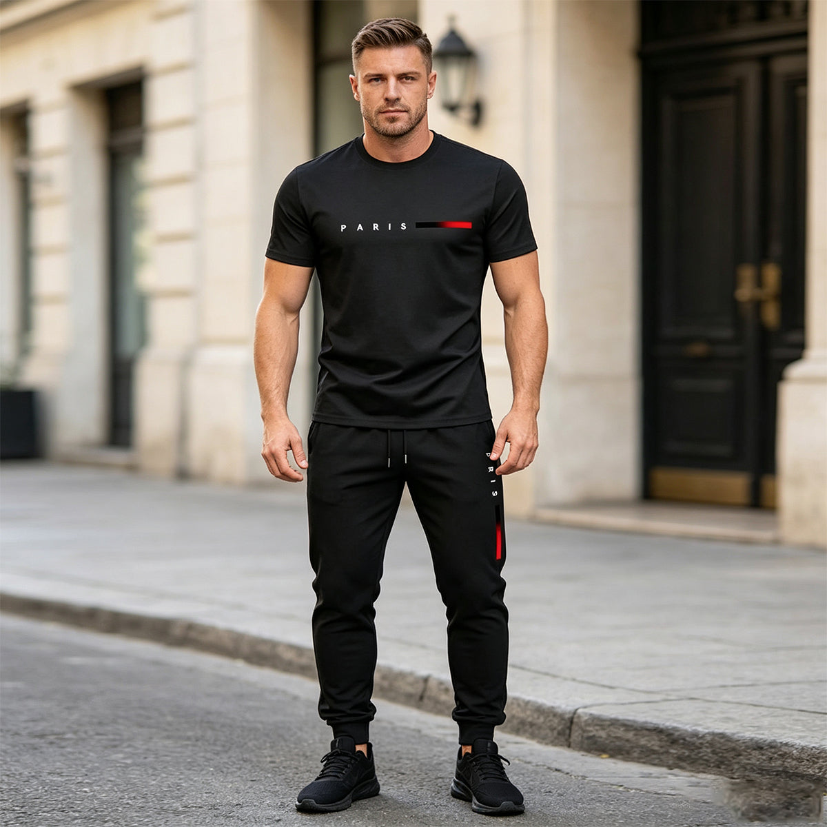 👖✨【Plaćanje pouzećem】【M-5XL】Muški ljetni sportski set od 2 dijela - udobna majica kratkih rukava i kratke hlače za svakodnevni život i dom