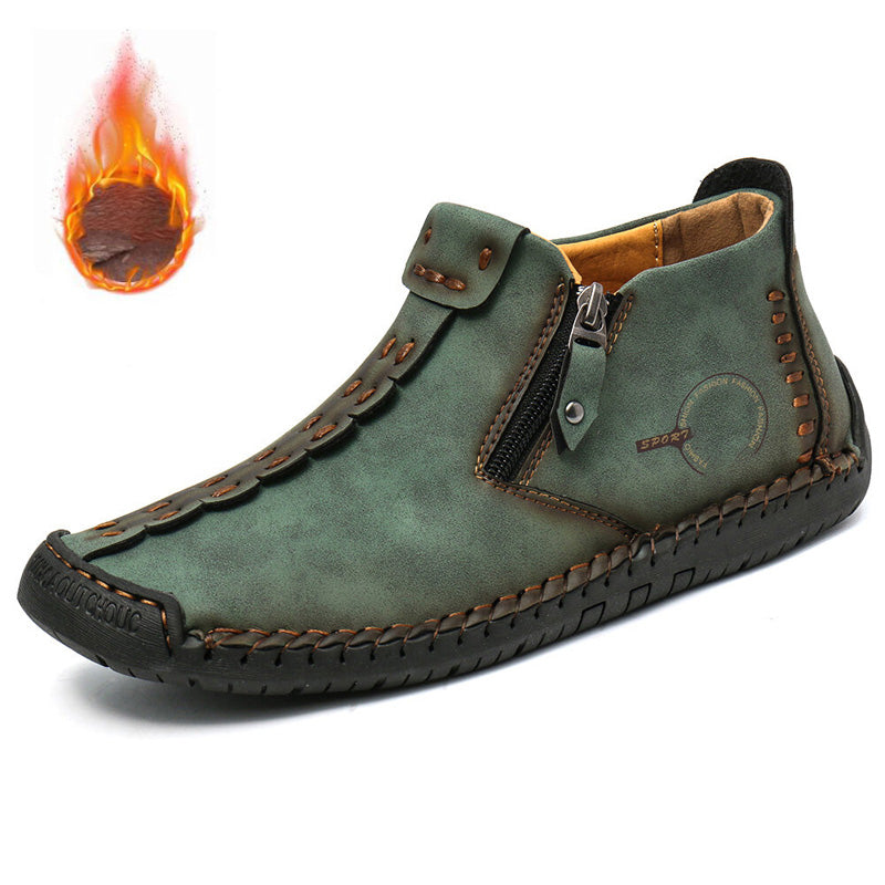 🥾Całkowicie ręcznie robione męskie buty marki Martens ze skóry naturalnej (38-48), z podszewką puchową i zamkiem błyskawicznym - ciepłe, wygodne i eleganckie, odpowiednie na zimę.