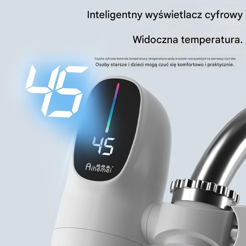 🏠🚰Bezdotykowy kran elektryczny z wyświetlaczem temperatury, nie wymaga instalacji, odpowiedni do domowych kuchni, szybkie nagrzewanie w trzy sekundy.
