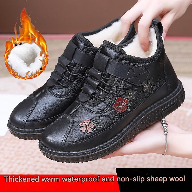 😍【35-41】2024 Buty dla mamy Miękka podeszwa Antypoślizgowa Plus Aksamitne ciepłe, zagęszczone śniegowce-3855481