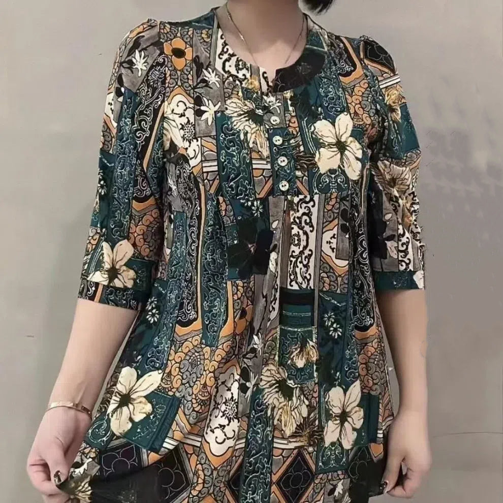 【30% ZNIŻKI】🔥🍁【XL-5XL】Wiosenny nowy super elastyczny top z szyfonu w dużym rozmiarze