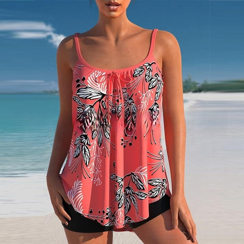 🌈🌴✨【40-110KG】2023 nowy dwuczęściowy zestaw bikini z nadrukiem plus size--3713644