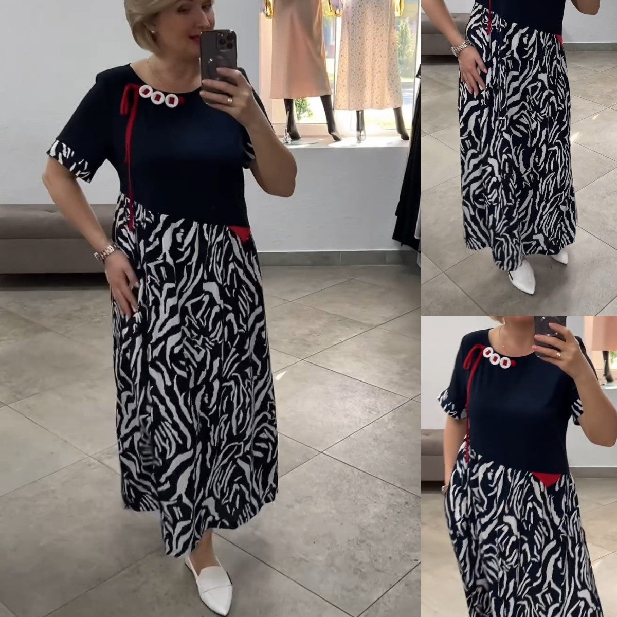 【🔥Najlepiej sprzedające się】👗Nowa modna sukienka, klasyczny design, elegancka i prosta-3683520