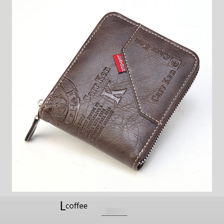 🔥 Męski portfel na zamek błyskawiczny w stylu retro 3860211