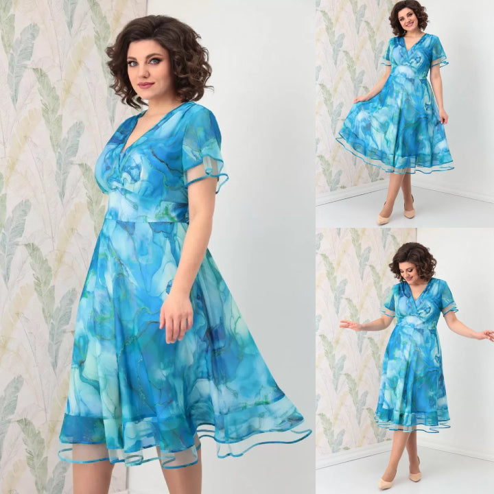 【S-5XL】 2024 Nowa elegancka sukienka z szyfonu 3662182