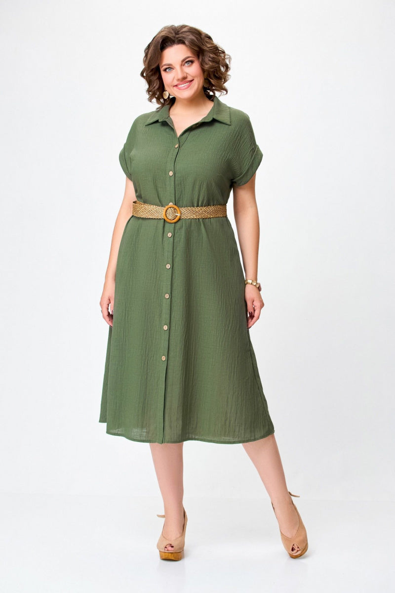 【S-5XL】2024 Wygodna sukienka z kołnierzykiem i wysokim stanem 3692669