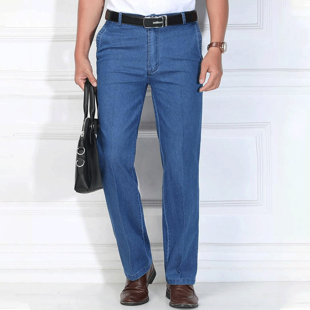 🙋♂️ Promocja ograniczona czasowo 👖 Nowe męskie jeansy z wysokim stanem, elastyczne i oddychające