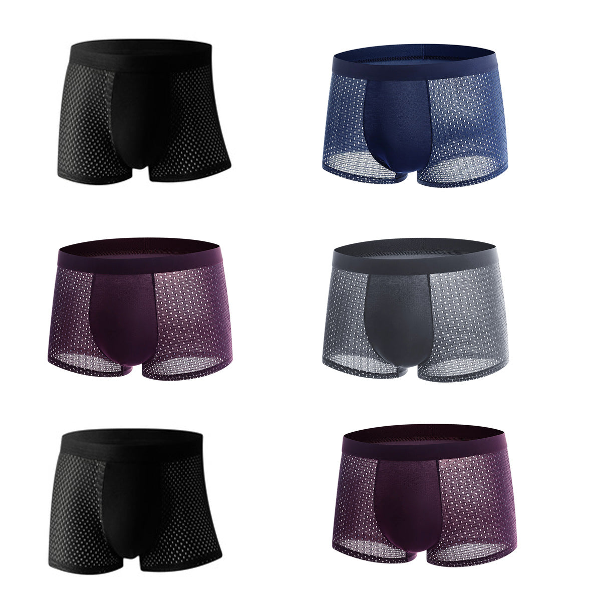 【6 sztuk 】Nowa męska bielizna siatkowa na wiosnę i lato 2024 (L-5XL) 3725378