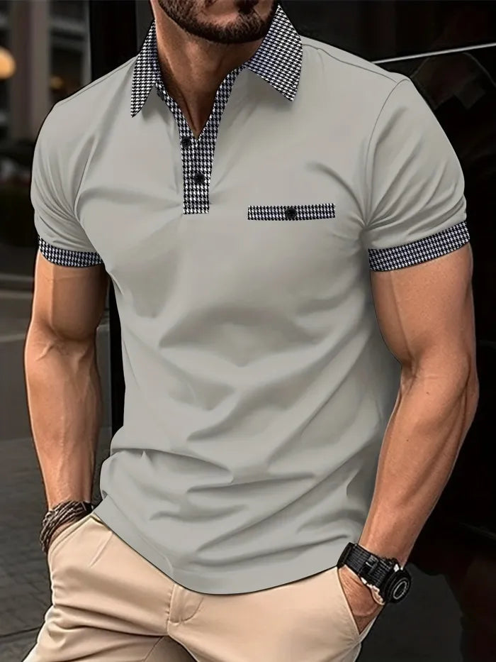 Promocja na 2025 rok💥👔【S-3XL】Letnia męska bluza polo z guzikami i blokiem kolorów