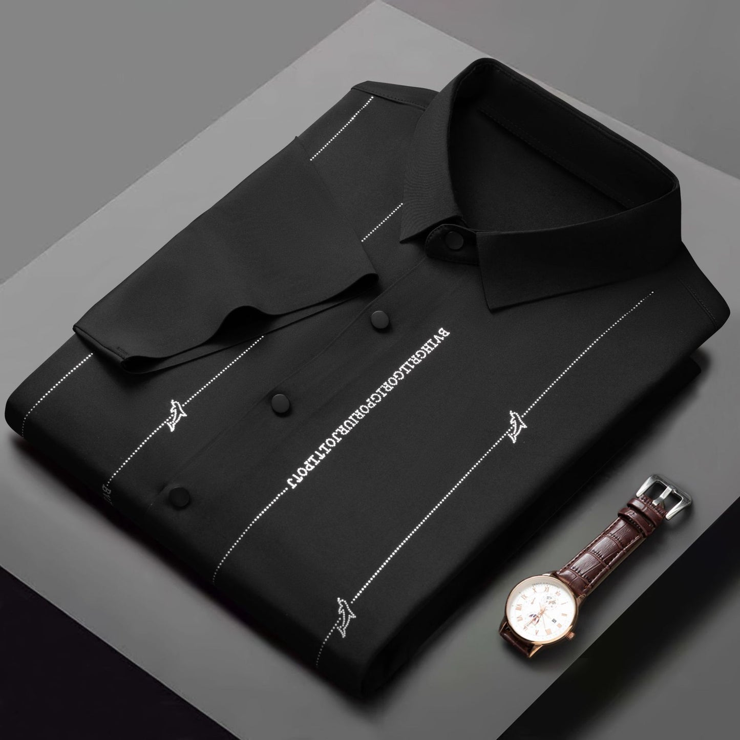 š„ćM-4XLćš Letnia mÄska koszula z krótkim rÄkawem 2024 Wysoka elastyczna, odporna na zmarszczki, bezszwowa koszula 3710158