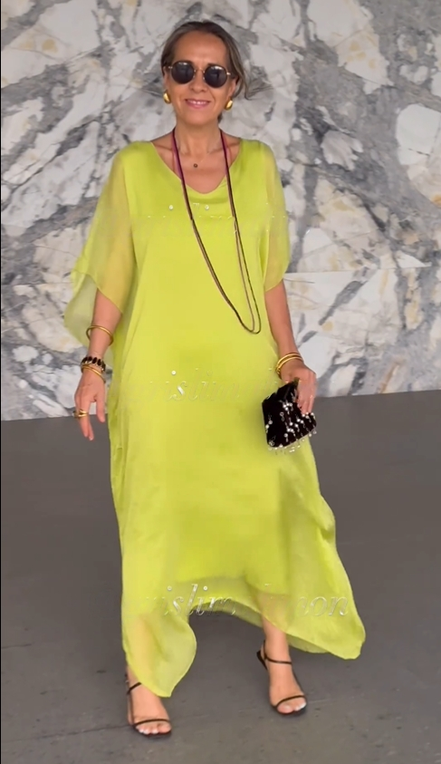 【S-5XL】🌷Sukienka plus size w jednolitym kolorze 3658459