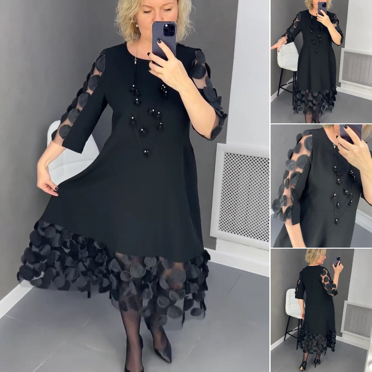 【🏆 Najlepiej sprzedające się produkty】💖【S-5XL】🍁🍂Elegancka sukienka jesienno-zimowa w nowym stylu 3861569