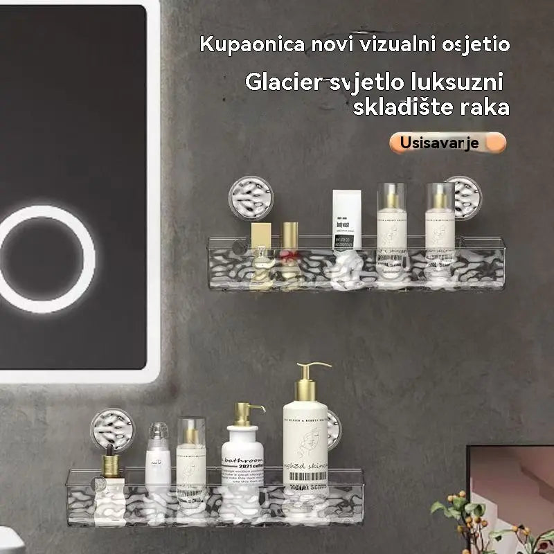 🍽️🧺🔥 Samoljepljivi nosač bez bušenja, moderan valoviti odvodni stalak, pogodan za kuhinju i kupaonicu